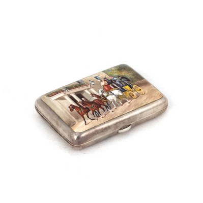 Lot 392 - A VICTORIAN SILVER AND ENAMEL CIGARETTE CASE