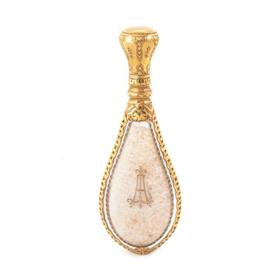 Lot 544 - A GOLD-MOUNTED ROCK CRYSTAL SCENT BOTTLE, FIRST HALF 19TH CENTURY