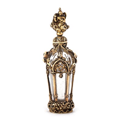 Lot 567 - A 19TH CENTURY FRENCH SILVER-GILT AND ROCK CRYSTAL SCENT BOTTLE, POSSIBLY BY FROMENT-MEURICE