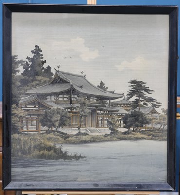 Lot 163 - A JAPANESE SILKWORK PICTURE