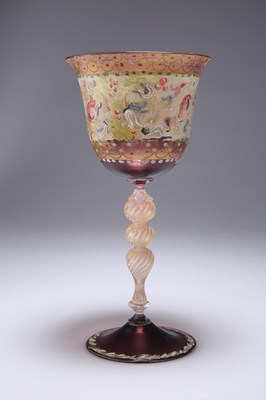 Lot 14 - A LARGE VENETIAN MURANO GLASS GOBLET