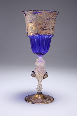 Lot 8 - A LARGE VENETIAN MURANO GLASS GOBLET