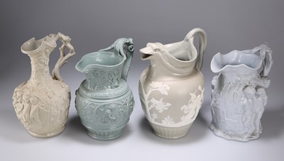 Lot 61 - FOUR 19TH CENTURY MOULDED JUGS
