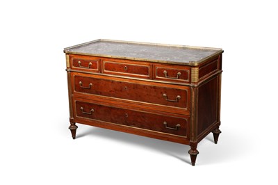 Lot 744 - A DIRECTOIRE PLUM-PUDDING MAHOGANY AND BRASS-MOUNTED COMMODE