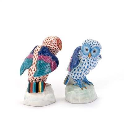 Lot 45 - FOUR HEREND MODELS OF OWLS