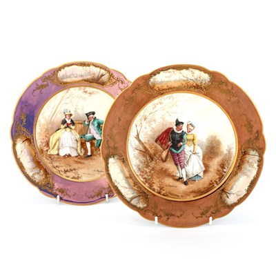 Lot 93 - A PAIR OF SÈVRES CABINET PLATES, 19TH CENTURY