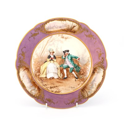 Lot 93 - A PAIR OF SÈVRES CABINET PLATES, 19TH CENTURY
