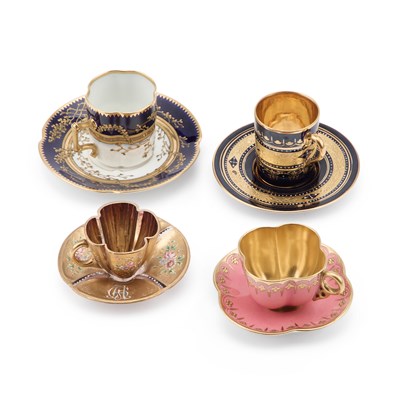 Lot 62 - FOUR CABINET CUPS AND SAUCERS