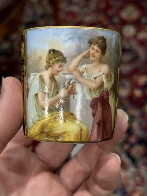 Lot 48 - A VIENNA COFFEE CAN AND SAUCER, LATE 19TH CENTURY