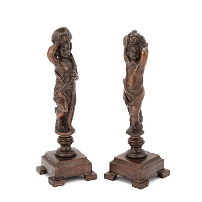 Lot 625 - A PAIR OF 19TH CENTURY EUROPEAN SCHOOL BRONZES