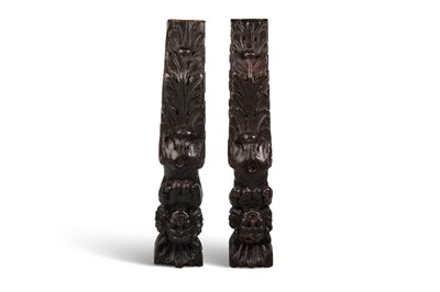 Lot 800 - A PAIR OF 17TH CENTURY OAK CARYATIDS