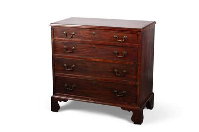 Lot 776 - A GEORGE III MAHOGANY CHEST OF DRAWERS