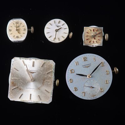 Lot 512 - FIVE LONGINES WATCH MOVEMENTS