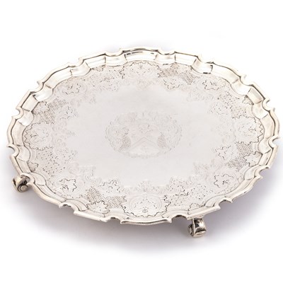 Lot 460 - A GEORGE II SILVER SALVER