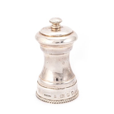 Lot 353 - AN ELIZABETH II SILVER PEPPER GRINDER