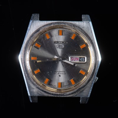 Lot 545 - A GENTS STEEL SEIKO 5 WATCH HEAD