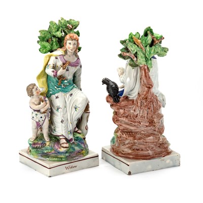 Lot 44 - A PAIR OF ENOCH WOOD PEARLWARE FIGURES, CIRCA 1810-30