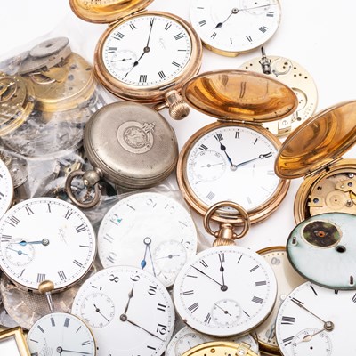 Lot 511 - A MIXED GROUP OF POCKET WATCHES AND WATCH MOVEMENTS