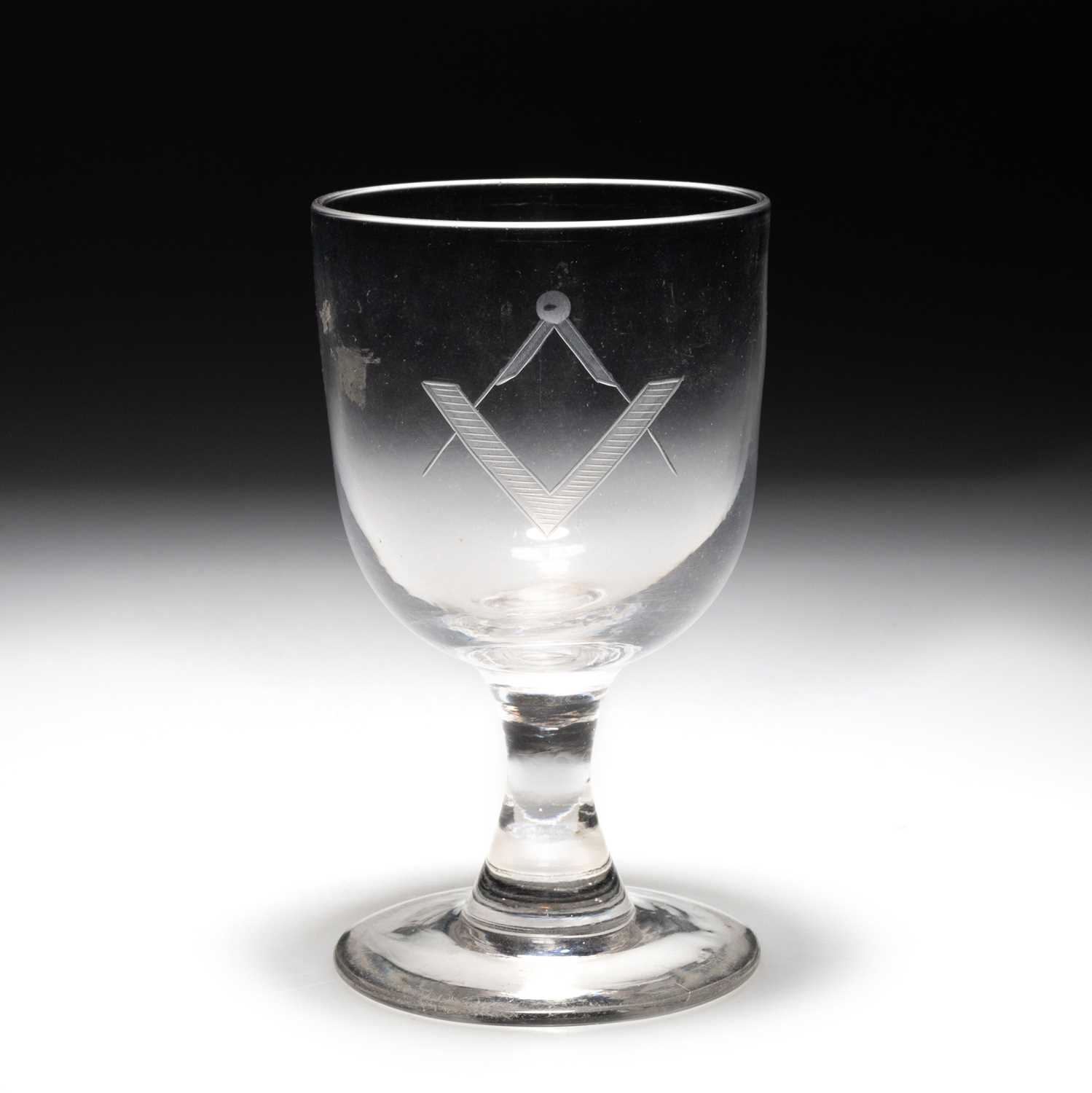 Lot 14 - MASONIC INTEREST: A GLASS RUMMER, EARLY 19TH CENTURY