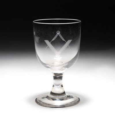 Lot 14 - MASONIC INTEREST: A GLASS RUMMER, EARLY 19TH CENTURY