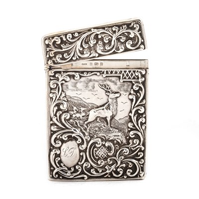 Lot 432 - AN EDWARDIAN SILVER CARD CASE