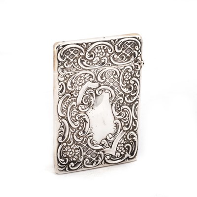 Lot 432 - AN EDWARDIAN SILVER CARD CASE