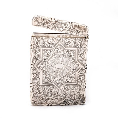 Lot 402 - A VICTORIAN SILVER CARD CASE