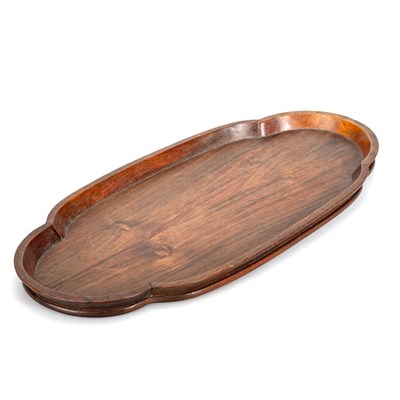 Lot 222 - A 19TH CENTURY CHINESE HARDWOOD TRAY