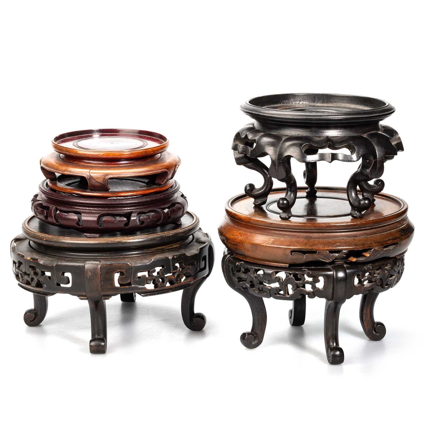 Lot 93 - A GROUP OF CHINESE HARDWOOD STANDS