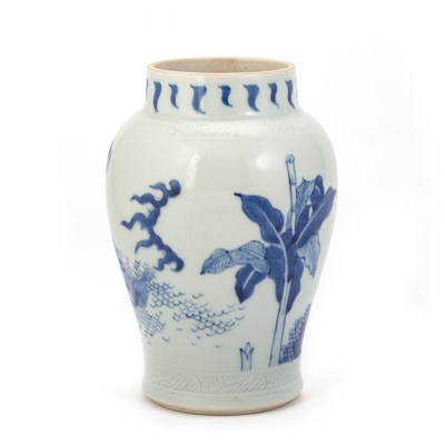 Lot 113 - A CHINESE BLUE AND WHITE JAR