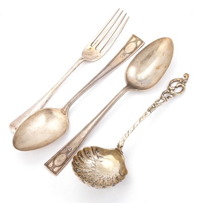 Lot 308 - A PAIR OF AMERICAN STERLING SILVER TABLESPOONS