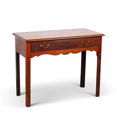 Lot 757 - A GEORGE III MAHOGANY SIDE TABLE