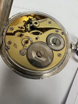 Lot 571 - AN IWC OPEN FACED CONTINENTAL SILVER KEYLESS POCKET WATCH