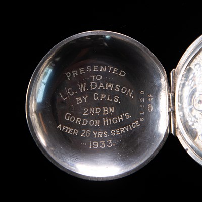 Lot 594 - A SILVER HEBDOMAS 8-DAY POCKET WATCH