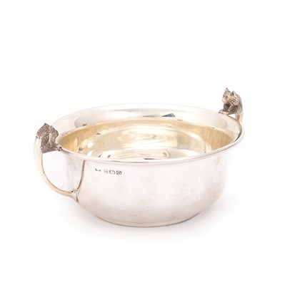 Lot 288 - A GEORGE V SILVER NOVELTY TWIN-HANDLED BOWL