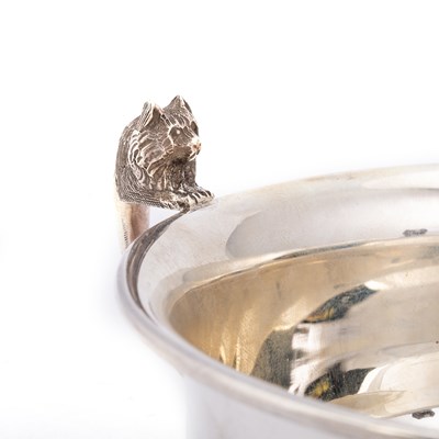 Lot 288 - A GEORGE V SILVER NOVELTY TWIN-HANDLED BOWL