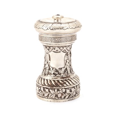 Lot 321 - A RARE CHINESE CAST SILVER PEPPER GRINDER