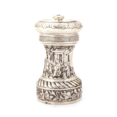 Lot 321 - A RARE CHINESE CAST SILVER PEPPER GRINDER