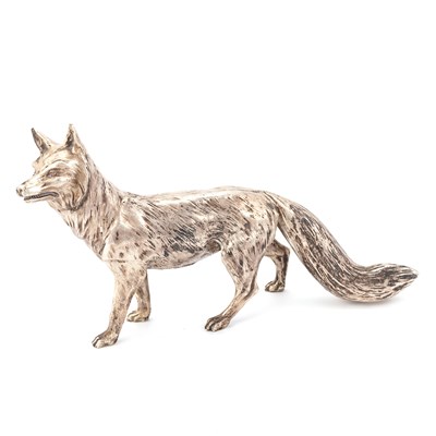 Lot 299 - A LARGE SILVER MODEL OF A FOX