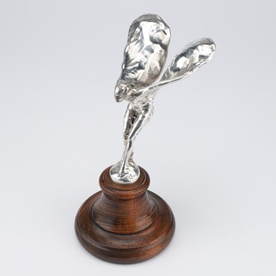 Lot 345 - AFTER CHARLES SYKES, AN ELIZABETH II SILVER MODEL OF THE SPIRIT OF ECSTASY