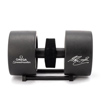 Lot 575 - AN OMEGA SPEEDMASTER MICHAEL SCHUMACHER STOCKIST WATCH DISPLAY STAND