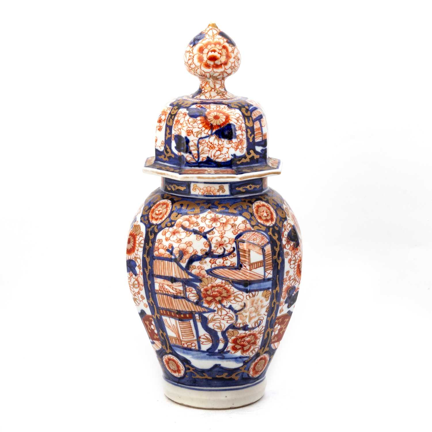 Lot 132 - A 19TH CENTURY JAPANESE IMARI JAR AND COVER