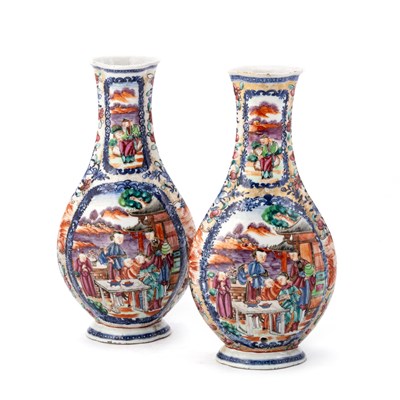 Lot 129 - A PAIR OF 18TH CENTURY CHINESE MANDARIN PATTERN VASES