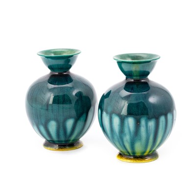 Lot 38 - A PAIR OF LINTHORPE POTTERY VASES