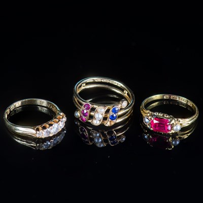 Lot 619 - THREE ANTIQUE RINGS