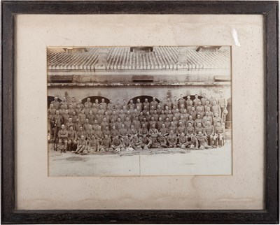 Lot 7 - MILITARY INTEREST: A GROUP PHOTOGRAPH OF SOLDIERS IN INDIA