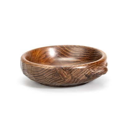 Lot 845 - ROBERT THOMPSON OF KILBURN, A MOUSEMAN OAK NUT BOWL