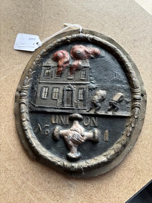 Lot 232 - A UNION NO.1 PAINTED FIRE PLAQUE