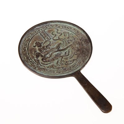 Lot 204 - A CHINESE BRONZE MIRROR, POSSIBLY LIAO DYNASTY