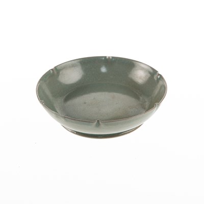 Lot 603 - A CHINESE RU-TYPE CELADON-GLAZED PETAL-RIM BRUSH WASHER